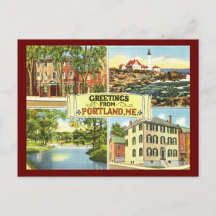 Grüße aus Portland, Maine Vintag Postkarte