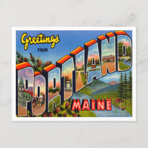 Grüße aus Portland, Maine Vintage Reise Postkarte