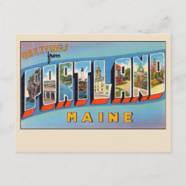 Grüße aus Portland Maine Vintager Großbuchstaben Postkarte