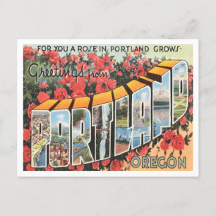 Grüße aus Portland, Oregon Vintage Reise Postkarte