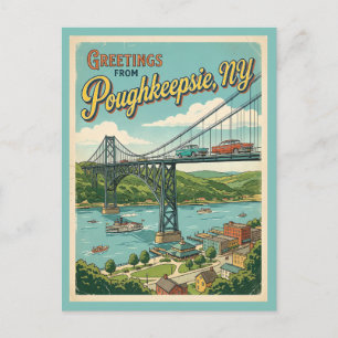 Grüße aus Poughkeepsie NY im Vintage-Stil  Postkarte