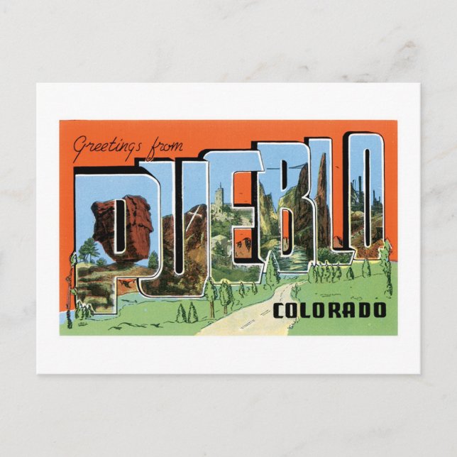 Grüße aus Pueblo, Colorado Postkarte (Vorderseite)