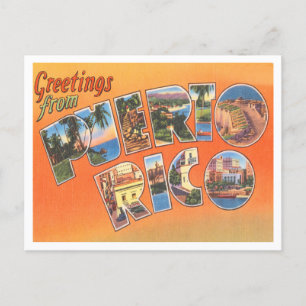 Grüße aus Puerto Rico Vintage Reise Postkarte