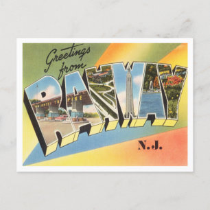 Grüße aus Rahway, New Jersey Vintage Reise Postkarte