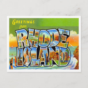 Grüße aus Rhode Island Vintage Postkarte