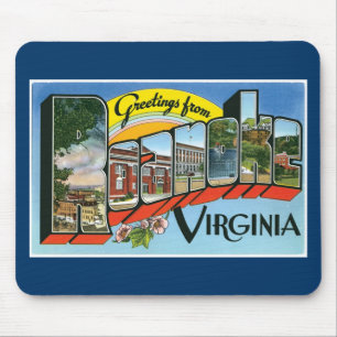 Grüße aus Roanoke, Virginia! Retro-Postkarte Mousepad