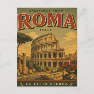Grüße aus Rom, Italien Vintage Reise Postkarte