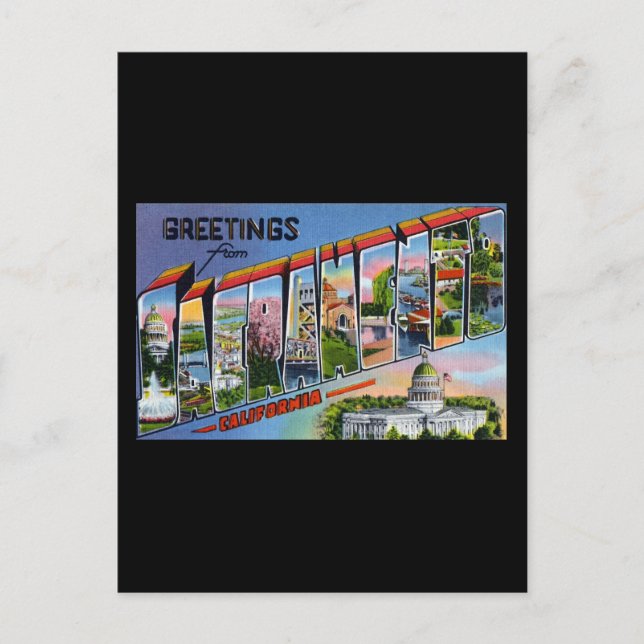 Grüße aus Sacramento Kalifornien Postkarte (Vorderseite)