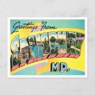 Grüße aus Salisbury, Maryland Vintage Reise Postkarte