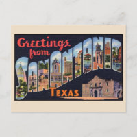 Grüße aus San Antonio Grossbuchstaben Vintag