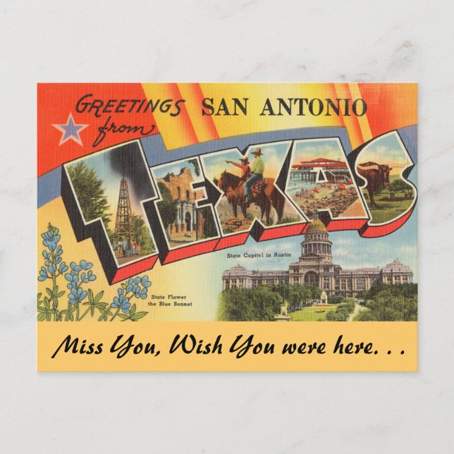 Grüße aus San Antonio Postkarte (Vorderseite)