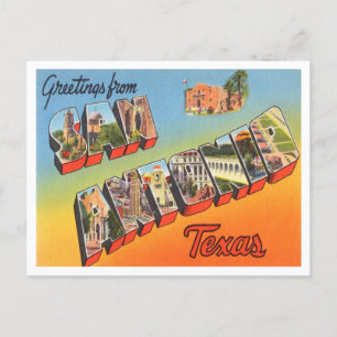 Grüße aus San Antonio, Texas Vintage Reise Postkarte