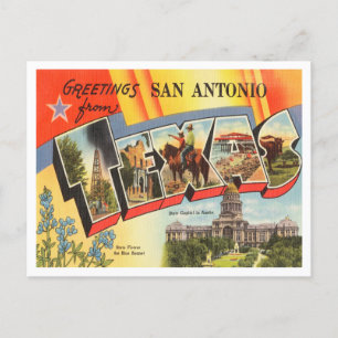 Grüße aus San Antonio, Texas Vintage Reise Postkarte