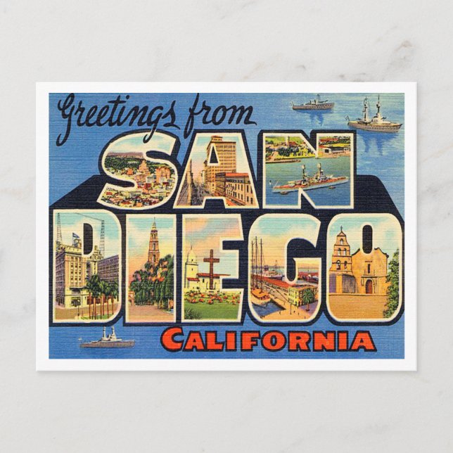 Grüße aus San Diego, Kalifornien Postkarte (Vorderseite)