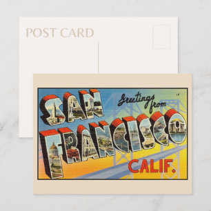Grüße aus San Francisco Großer Buchstabe Vintage Postkarte