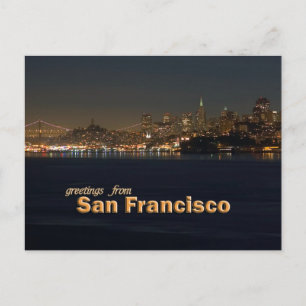 Grüße aus San Francisco - Nachtküste Postkarte