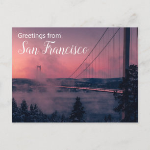 Grüße aus San Francisco Postkarte mit Brücke