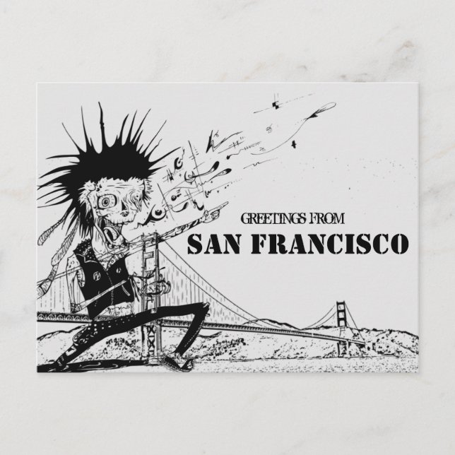 Grüße aus San Francisco Punk Rock Reise Postkarte (Vorderseite)
