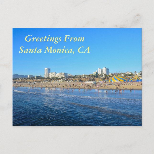 Grüße aus Santa Monica California Postkarte (Vorderseite)