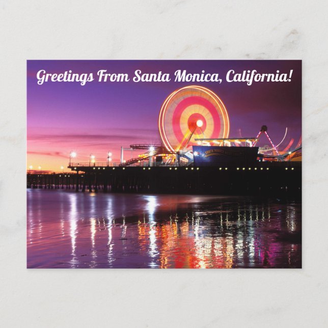 Grüße aus Santa Monica, Kalifornien Postkarte (Vorderseite)