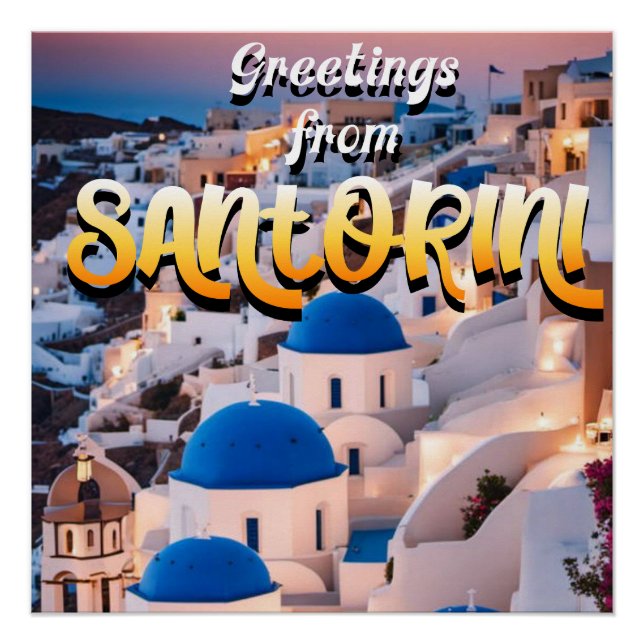 Grüße aus Santorini Poster (Vorderseite)
