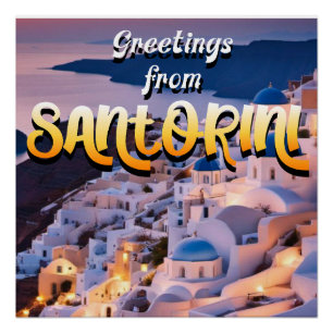 Grüße aus Santorini Poster