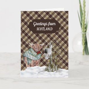 Grüße aus Schottland Bannockbane Tartan Weihnachte Feiertagskarte