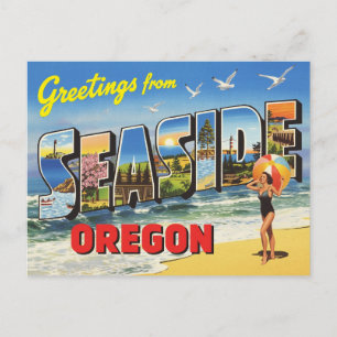 Grüße aus Seaside, Oregon Vintage Postkarte