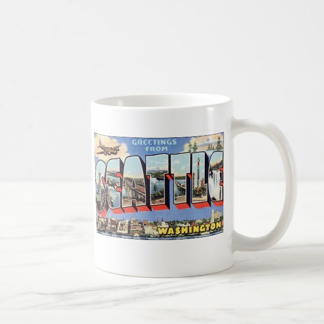 Grüße aus Seattle, WA Tasse (Rechts)