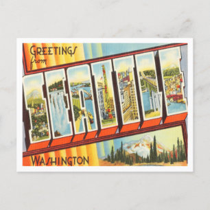 Grüße aus Seattle, Washington Vintage Reise Postkarte