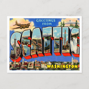 Grüße aus Seattle, Washington Vintage Reise Postkarte