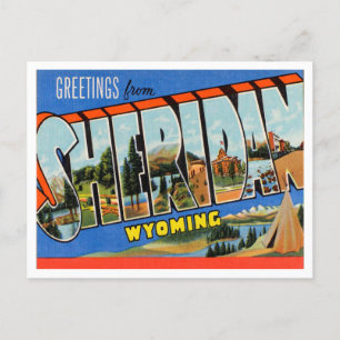 Grüße aus Sheridan, Wyoming Vintage Reise Postkarte