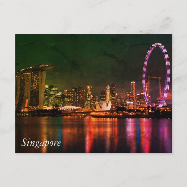 Grüße aus Singapur Postkarte (Vorderseite)