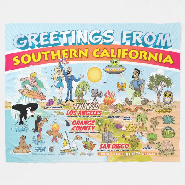 Grüße aus SoCal Fleece Blanket (Vorderseite (Horizontal))