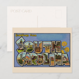 Grüße aus South Carolina Großer Buchstabe Vintage Postkarte
