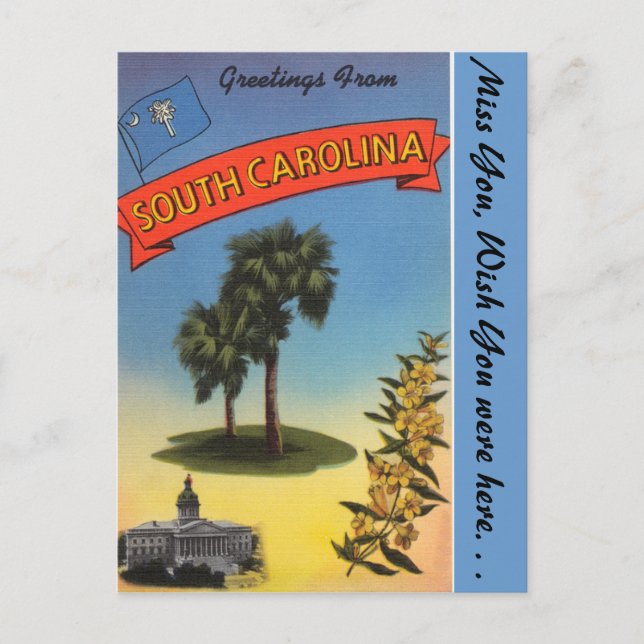 Grüße aus South Carolina Postkarte (Vorderseite)
