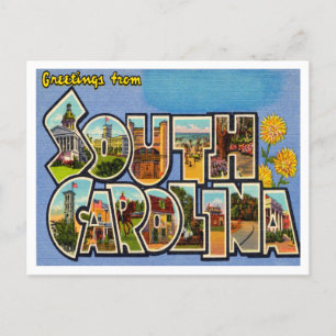 Grüße aus South Carolina Vintage Travel Postkarte