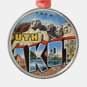 Grüße aus South Dakota Silbernes Ornament