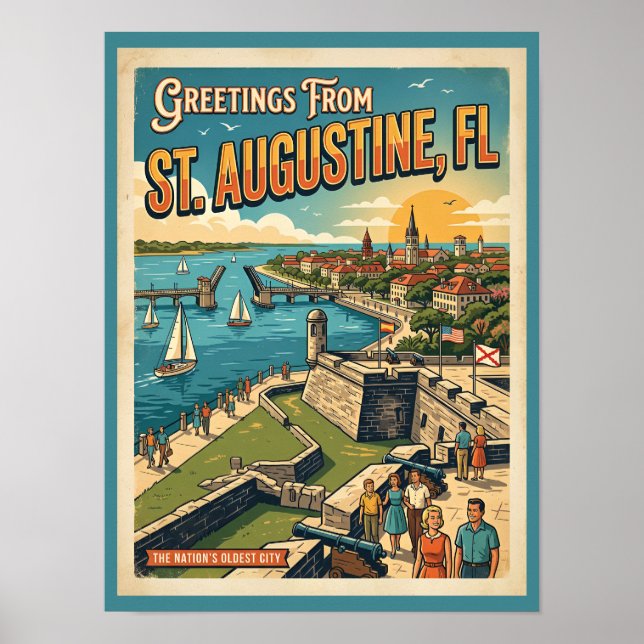 Grüße aus St. Augustine Retro Poster (Vorne)