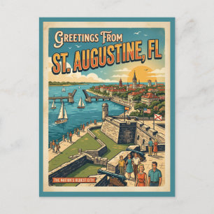 Grüße aus St. Augustine Retro Postkarte