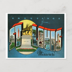 Grüße aus St. Louis, Missouri Vintage Reise Postkarte