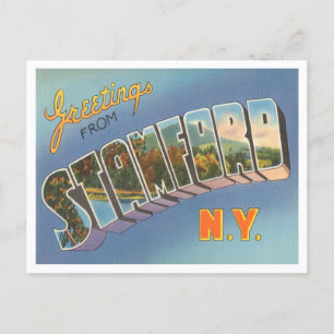 Grüße aus Stamford, New York Vintage Reise Postkarte