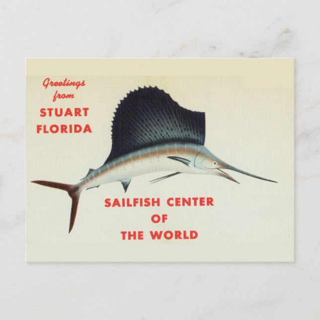 Grüße aus Stuart, Florida, Sailfish Center Postkarte (Vorderseite)