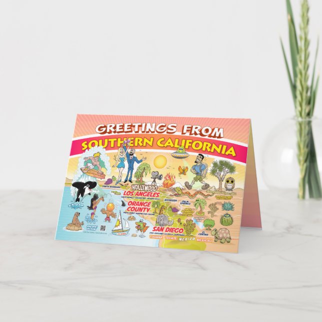 Grüße aus Südkalifornien-Blankenkarte Karte (Vorderseite)