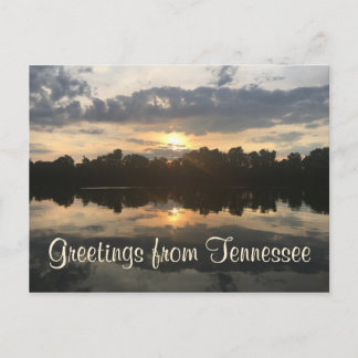 GRÜSSE AUS TENNESSEE Seebild bei Sonnenuntergang | Postkarte