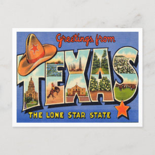 Grüße aus Texas, The Lone Star Staat Travel Postkarte