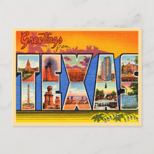 Grüße aus Texas Vintage Travel Postkarte