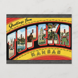 Grüße aus Topeka Kansas, Vintage Postkarte
