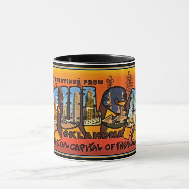 Grüße aus Tulsa Tasse (Zentrum)