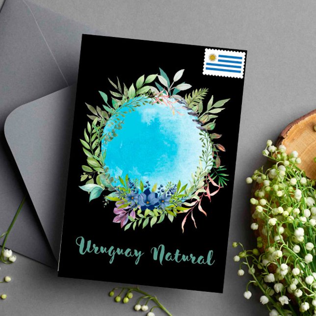 Grüße aus Uruguay Natural Blue Postkarte (Von Creator hochgeladen)